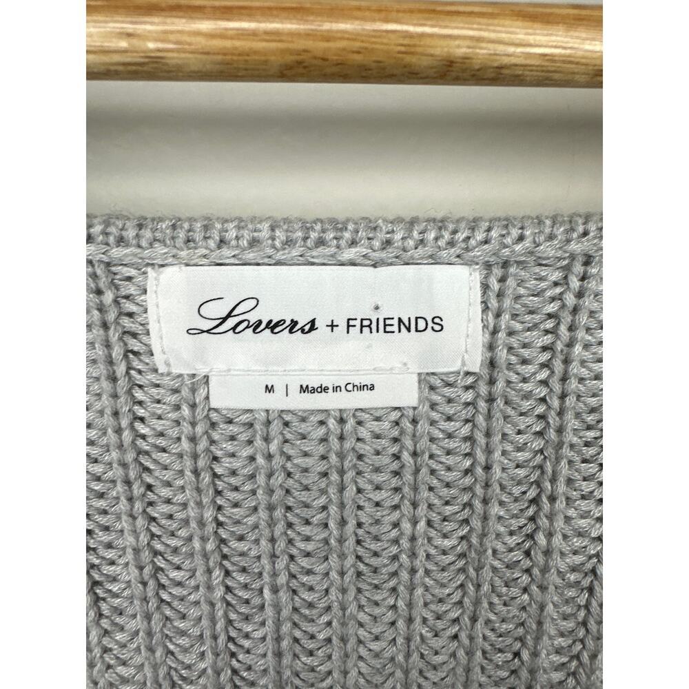 Lovers + Friends Addison Sweater Knit Size M Gray Bell Sleeve‎ Comfy Minimal - Picture 6 of 8
